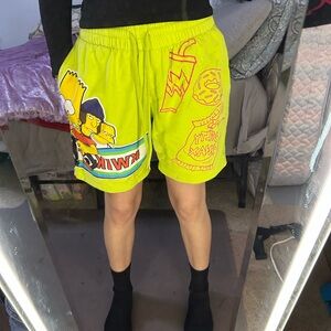 Vibrant Yellow Graphic Women Shorts